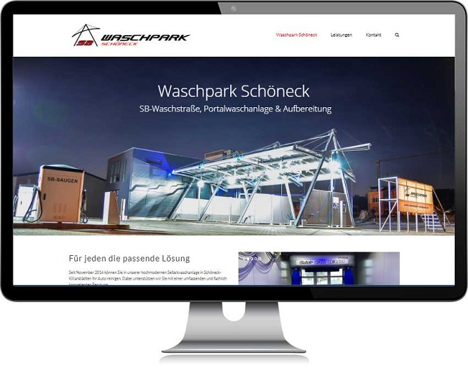 Website für einen Waschpark mit Portalwaschanlage